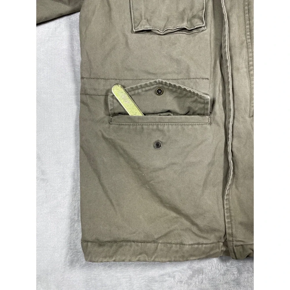 Y2K Vintage GAP Jacket Kids L Green Military Field Coat Utility